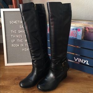Knee-High Wedge 'Riding' Boots